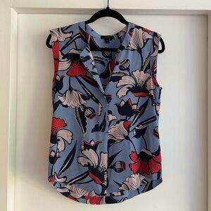 J. Crew floral 100% silk blouse with buttons